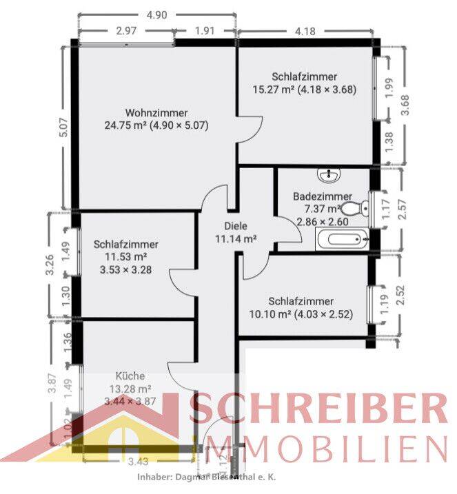 4 ZKB Wohnung in Altenkirchen Honneroth zu vermieten, 57610 Almersbach