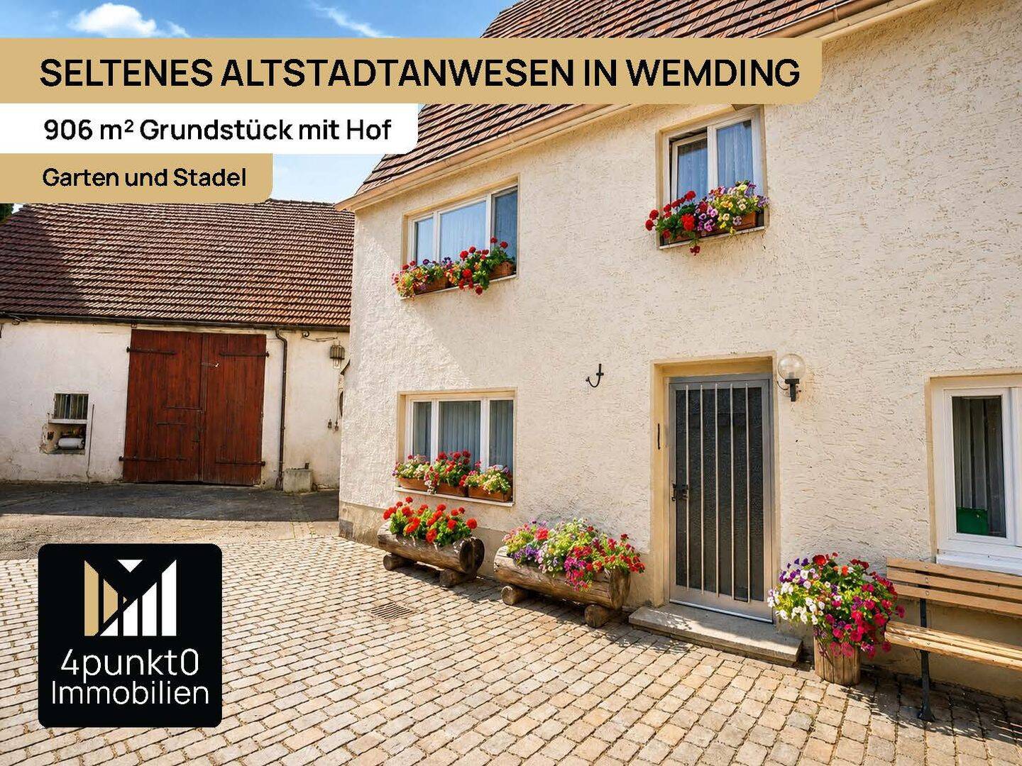 Seltenes Altstadtanwesen in Wemding – 906 m² Grundstück mit Hof, Garten und Stadel, 86650 Wemding