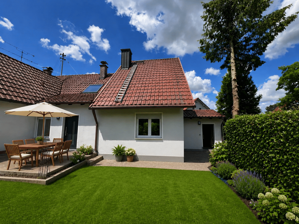 **Schicke, hochwertig ren. DHH mit toller EBK, schönem Garten u. Garage, Hallbergmoos (S8)**, 85399 Hallbergmoos