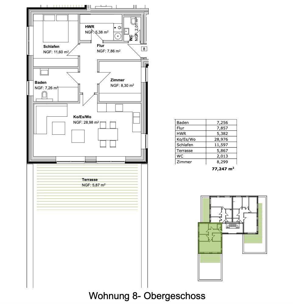 Vermietete Wohnung mit Dachterrasse und energieeffizienter Ausstattung (A+) in Hoogstede, 49846 Hoogstede
