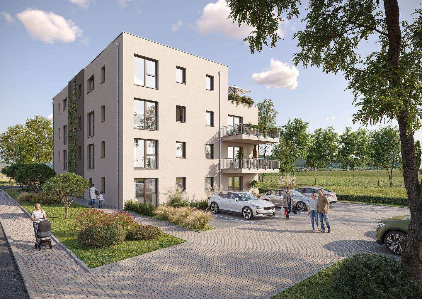 Terrassenwohnung mit Gartenanteil zum Kauf – Neubau provisionsfrei, 97980 Bad Mergentheim