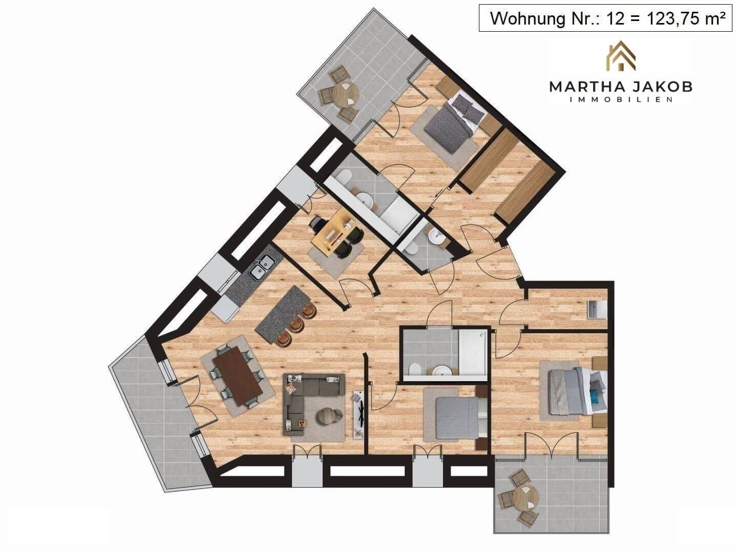 Neubau Penthouse 4-Zimmer-Wohnung mit 3 Balkonen – QNG-Standard und Energieklasse A+ in Hemelingen!, 28309 Bremen (Hemelingen Sebaldsbrück)