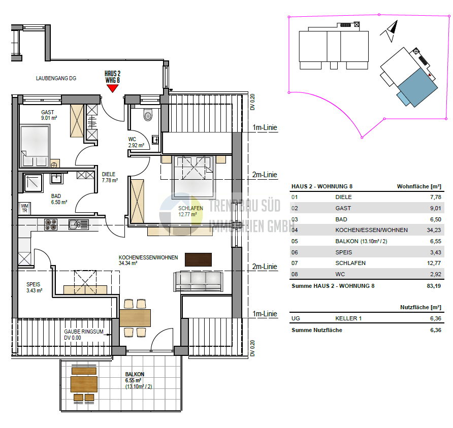 Nachhaltig Wohnen in Mietingen – Energieeffiziente Neubauwohnung KfW 40 + QNG, 88487 Mietingen