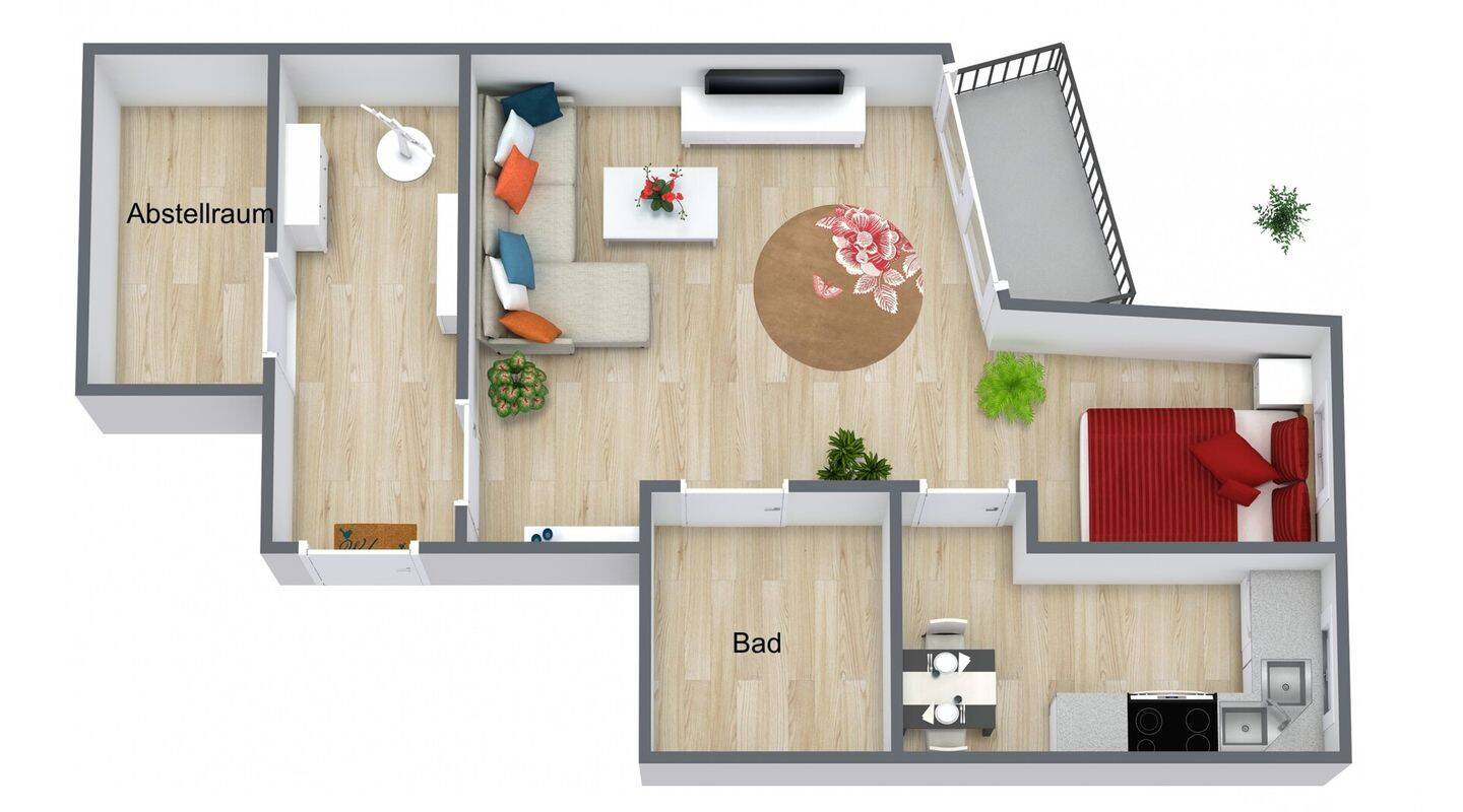 Kleine Singlewohnung mit Balkon, 9337 Bernsdorf