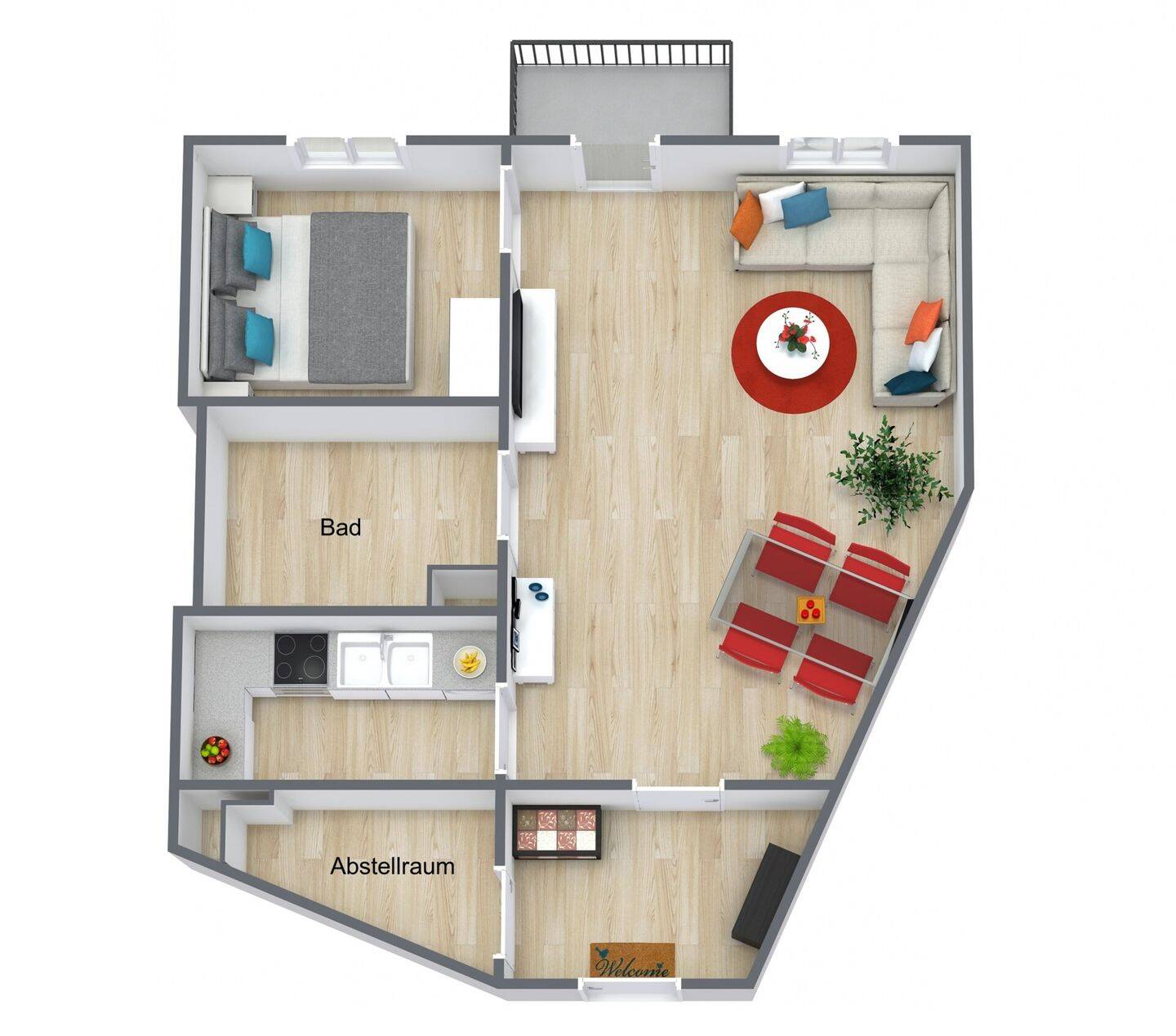 Altersgerechte 2-Raumwohnung mit Balkon, 9337 Bernsdorf