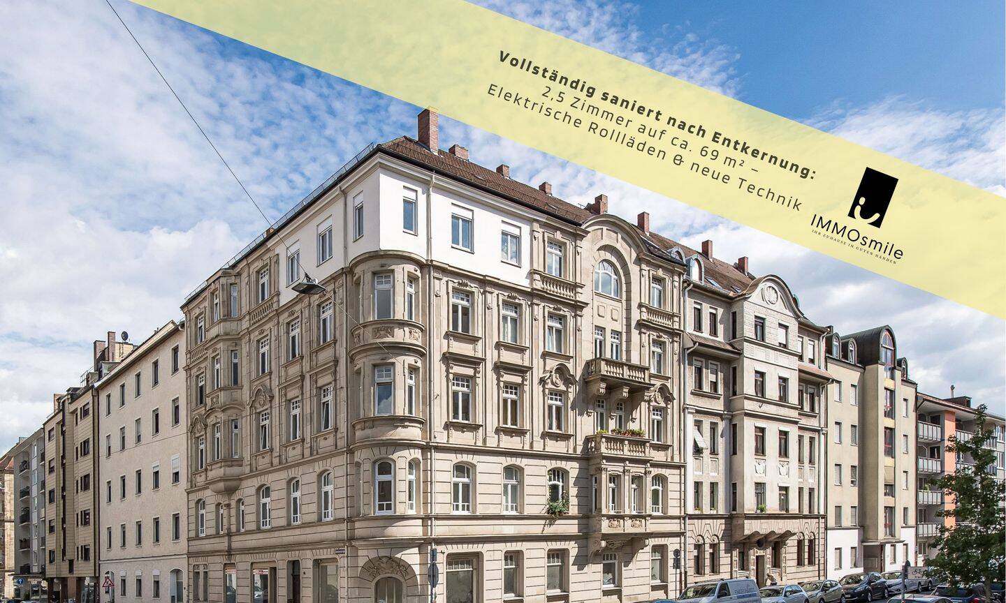 Komplett sanierte 2,5-Zimmer-Wohnung im historischen Ensemble – mit Altstadtblick, 90763 Fürth (Südstadt Weikershof)