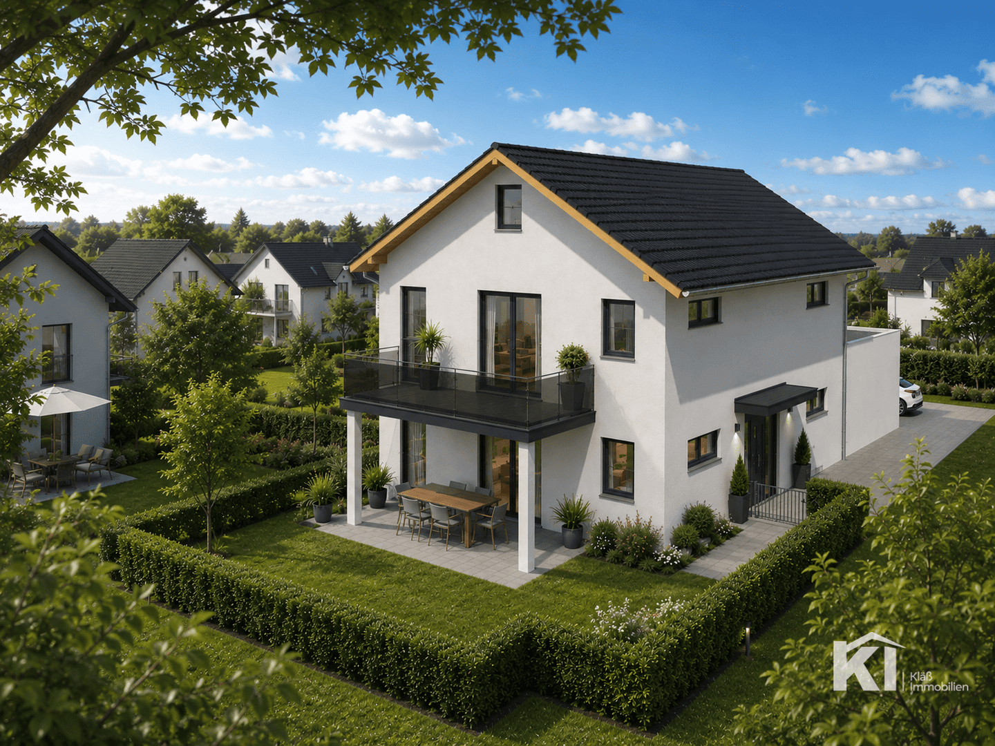 3-Zimmer-Neubau-Gartenwohnung mit Westterrasse im Zweifamilienhaus, 93098 Mintraching