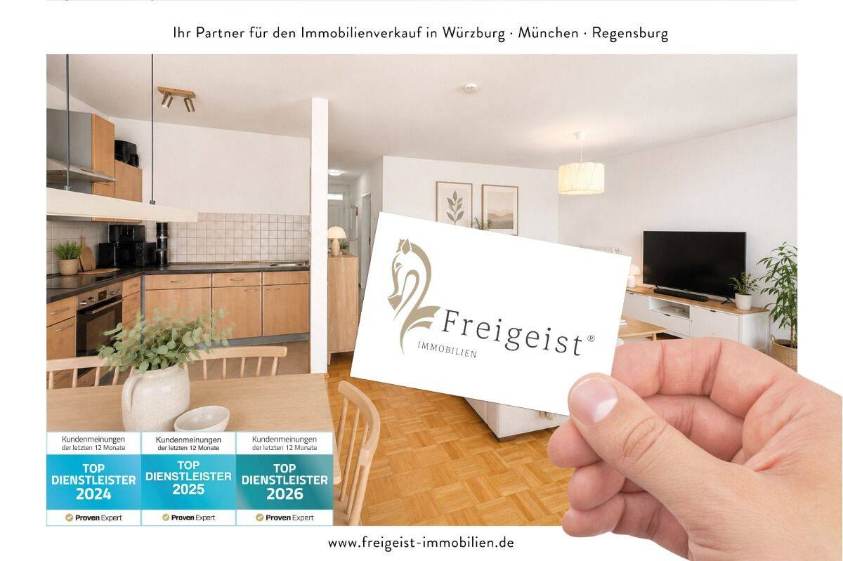 Altersgerecht Wohnen Helle 2-Zimmer-Wohnung mit Balkon, Aufzug und Stellplatz – 97082 Würzburg – Bild 1 von 1