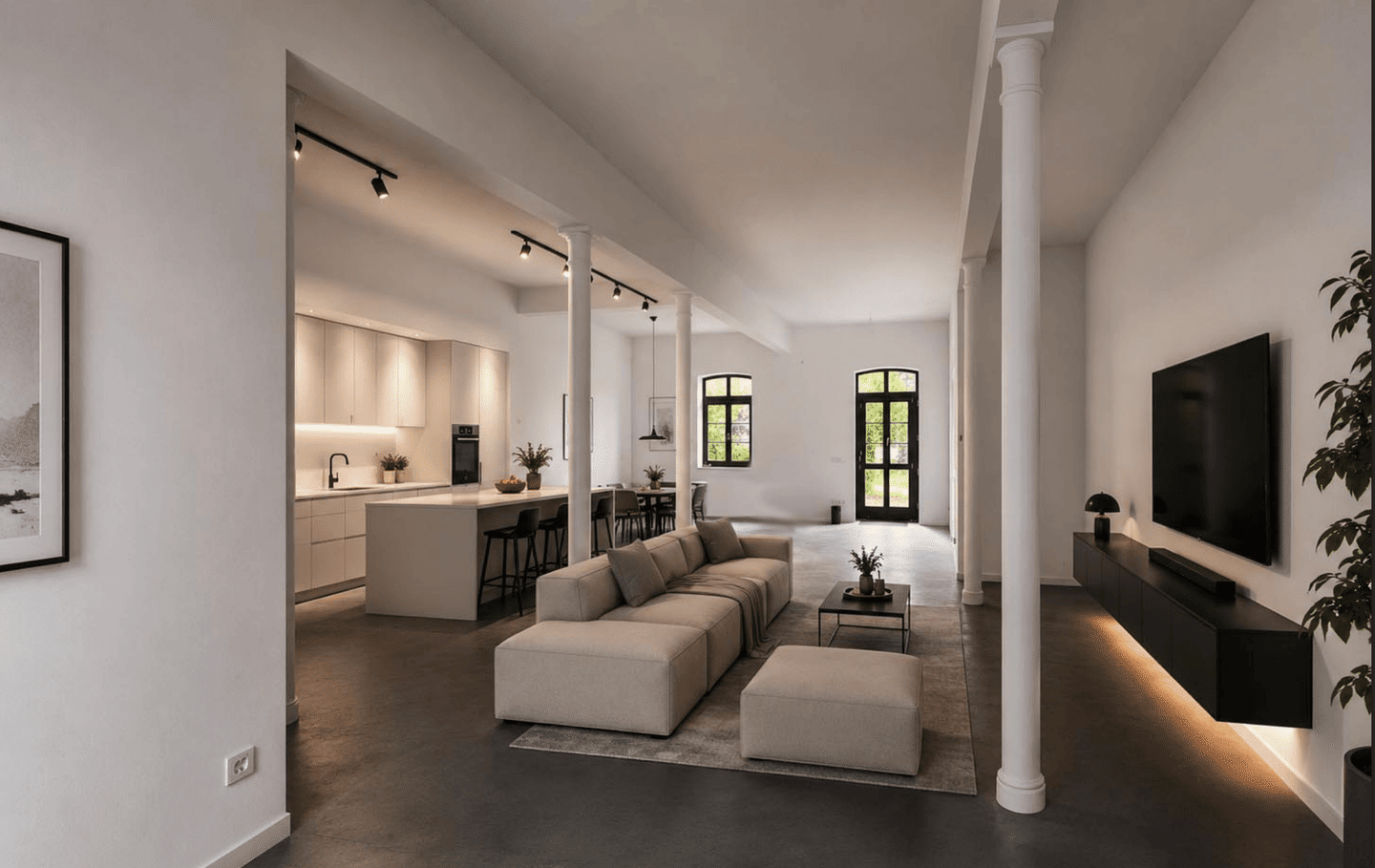 Kernsanierte Loftwohnung im denkmalgeschützten Kühlenhof – Erdgeschoss, zwei Terrassen, Stellplatz, 41169 Mönchengladbach (Hardt Rasseln)