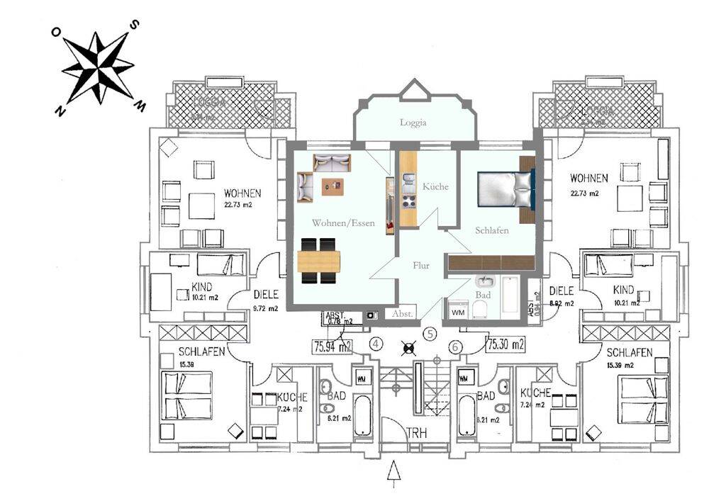 Dachgeschosswohnung mit Balkon und Pkw-Stellplatz in Westerstede – zentrale Wohnlage – 26655 Westerstede – Vorschaubild 10