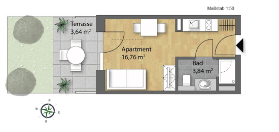 Studentenapartments, 93051 Regensburg (Galgenberg Großprüfening-Dechbetten-Königswiesen Kumpfmühl-Ziegetsdorf-Neuprüll)