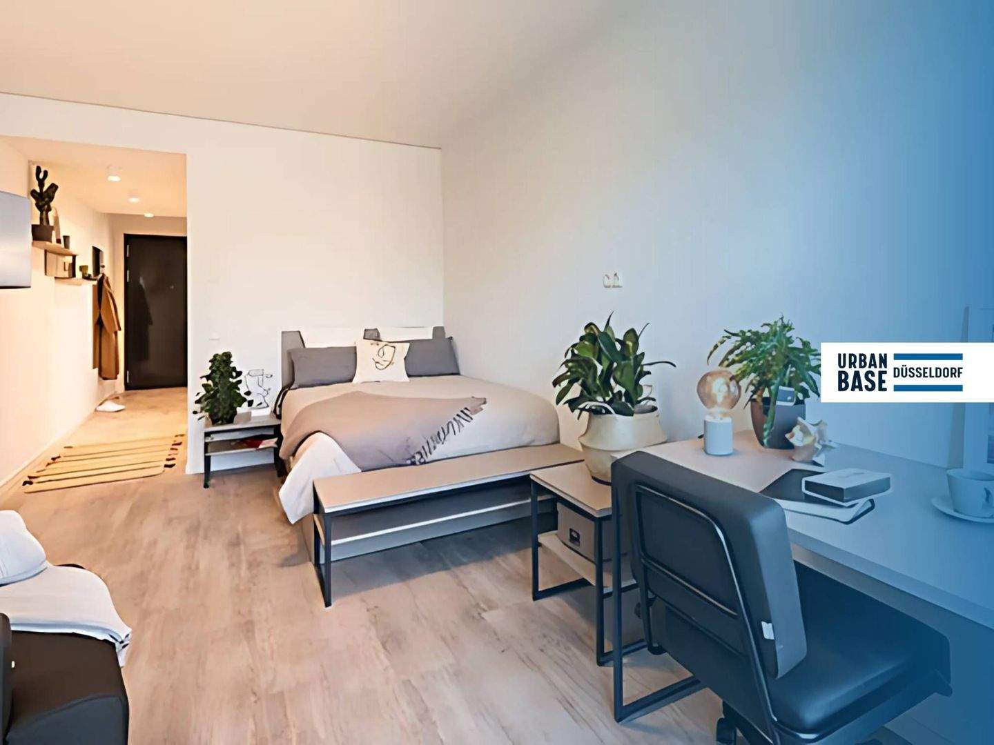URBAN BASE: Vollmöbliertes Standard-Apartment mit EBK, ALL-IN-MIETE, UVM. am Rheinufer, 40225 Düsseldorf (Bilk Flehe Oberbilk Wersten)