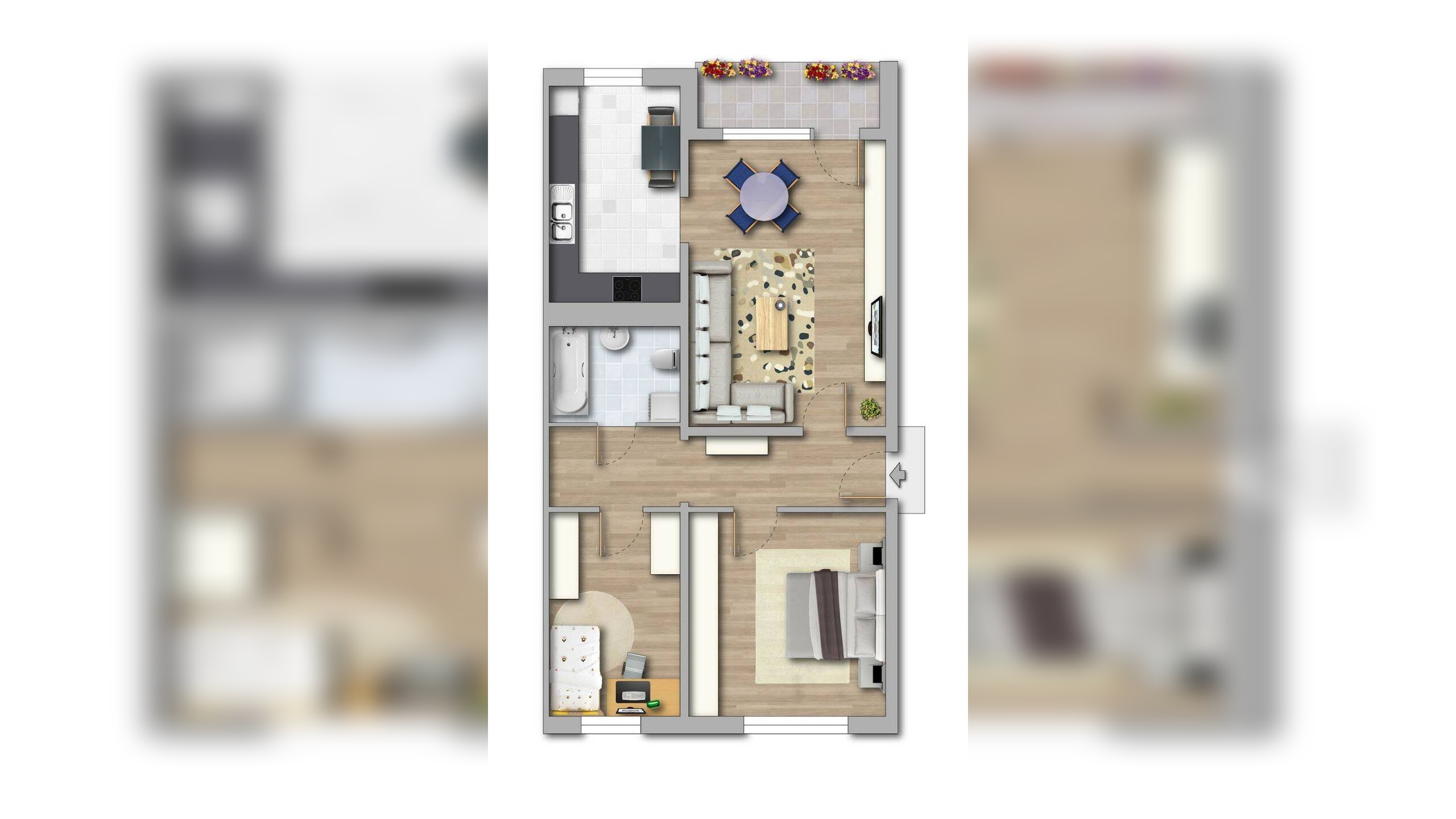 3-Raum Wohnung mit Badewanne und Balkon – 19063 Schwerin – Vorschaubild 9