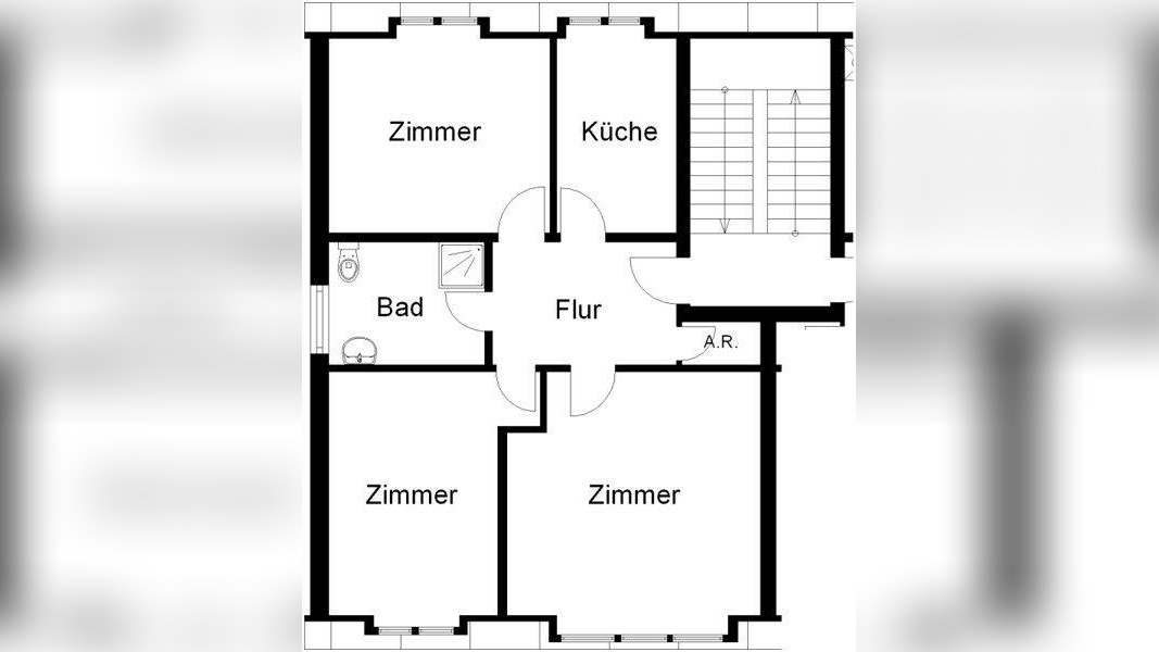 Aufgepasst! 3-Zimmer-Wohnung mit Einbauküche! – 49090 Osnabrück – Vorschaubild 2