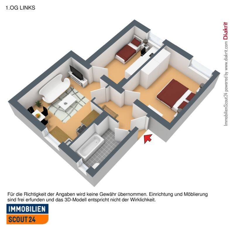 Helle 2 Zimmer Wohnung in der Nähe der Bergischen Universität in Wuppertal Elberfeld – 42119 Wuppertal – Vorschaubild 2