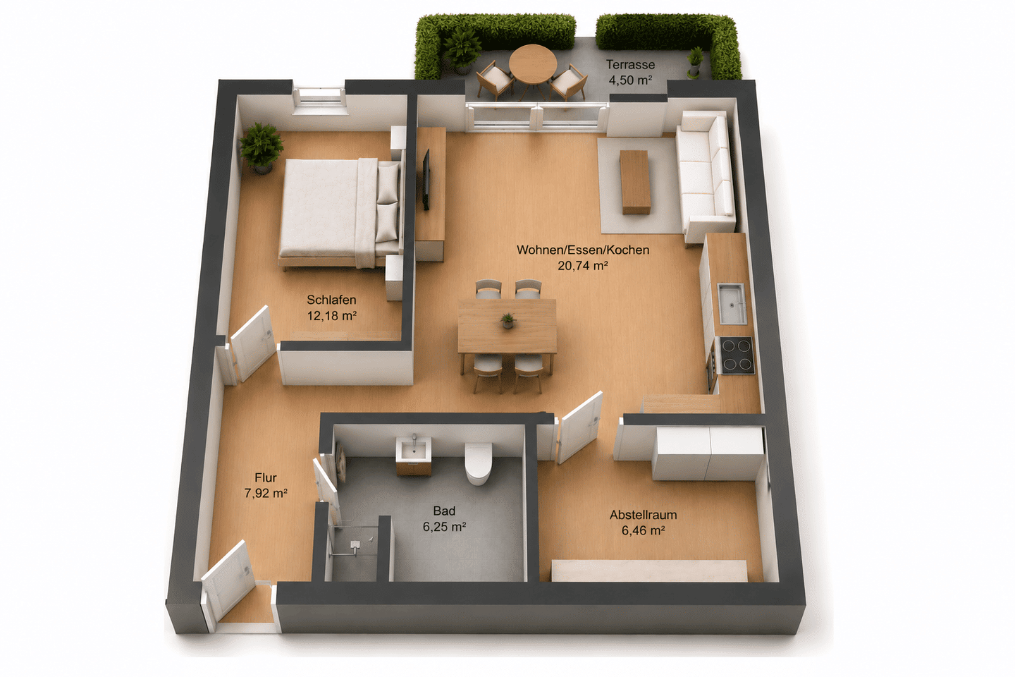 „Turm  Living“, topmoderne, barrierefreie 2 Zimmer Wohnung mit Terrasse „zentrumsnah“ – 23843 Bad Oldesloe – Vorschaubild 4
