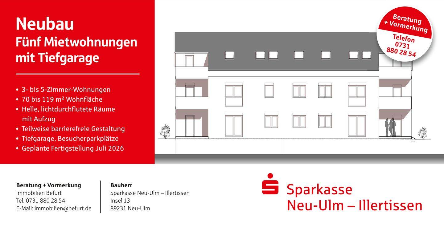 5 Zimmerwohnung – Neubau Erstbezug Erdgeschoss – 89250 Senden – Vorschaubild 4