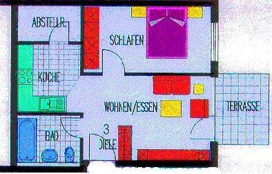 Moderne 2-Zimmer-Wohnung mit Terrasse u. EBK in Stuttgart-Feuerbach – 70469 Stuttgart – Vorschaubild 2