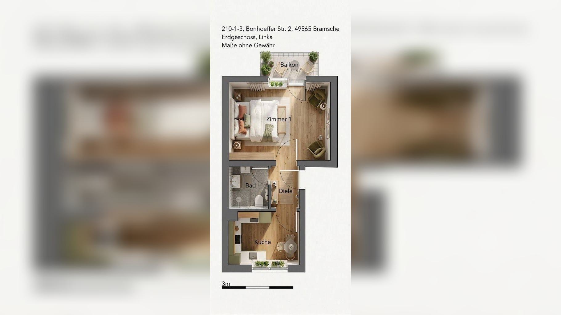 Gemütliche 1-Zimmer-Wohnung in Bramsche zu vermieten – 49565 Bramsche – Vorschaubild 5