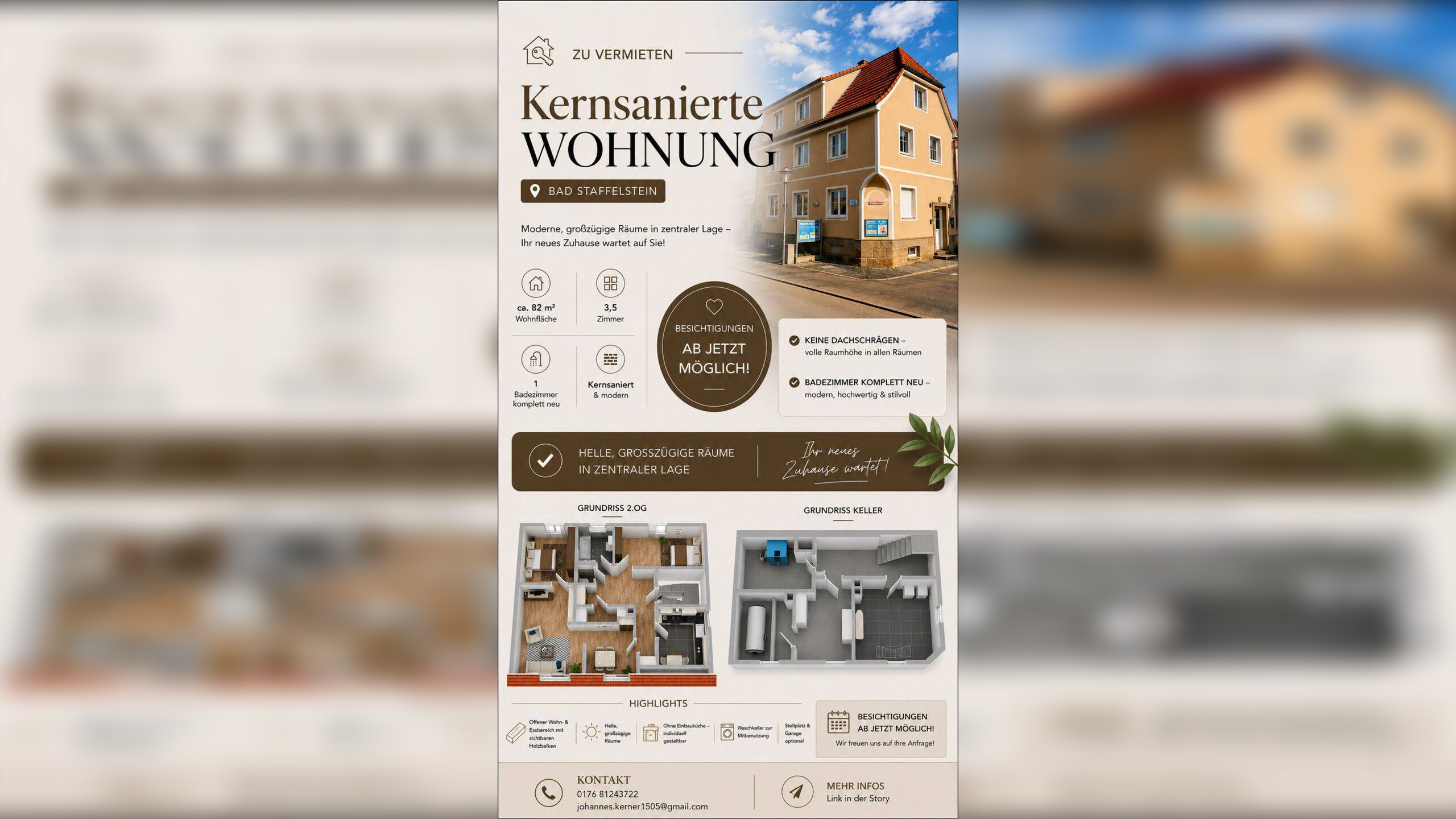 Erstbezug nach Kernsanierung – charmante 3,5-Zimmer-Wohnung im Herzen von Bad Staffelstein – 96231 Bad Staffelstein – Vorschaubild 4