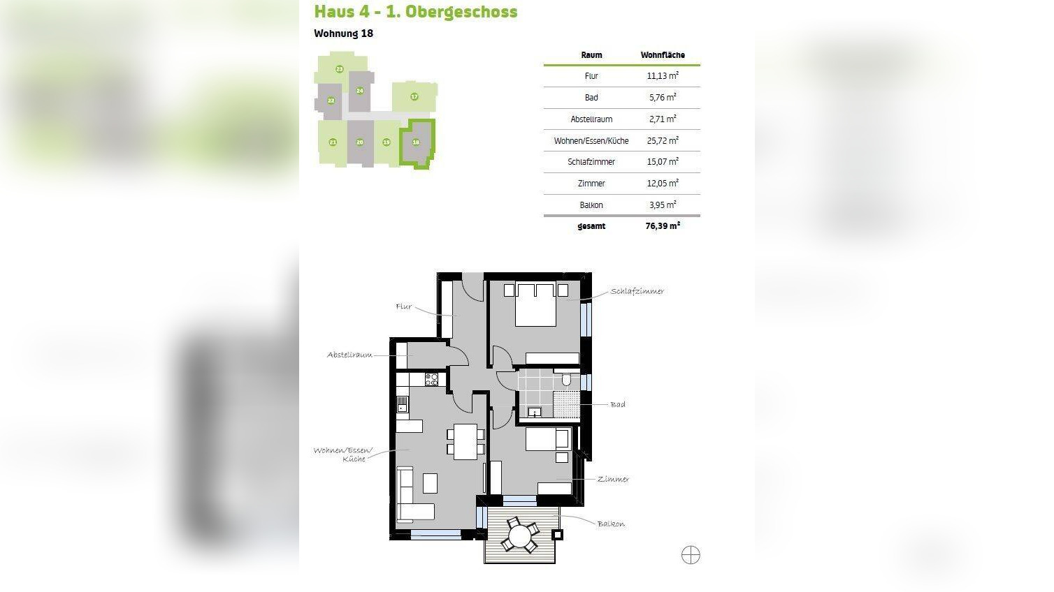 Exklusive 3-Zimmer-Neubauwohnung mit großer Fensterfront, Balkon, Aufzug & Tiefgarage in Lingen – 49809 Lingen (Ems) – Vorschaubild 4