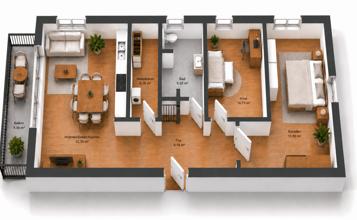 „Turm Living“, topmoderne, barrierefreie 3 Zimmer Penthousewohnung mit Balkon „zentrumsnah“ – 23843 Bad Oldesloe – Vorschaubild 5