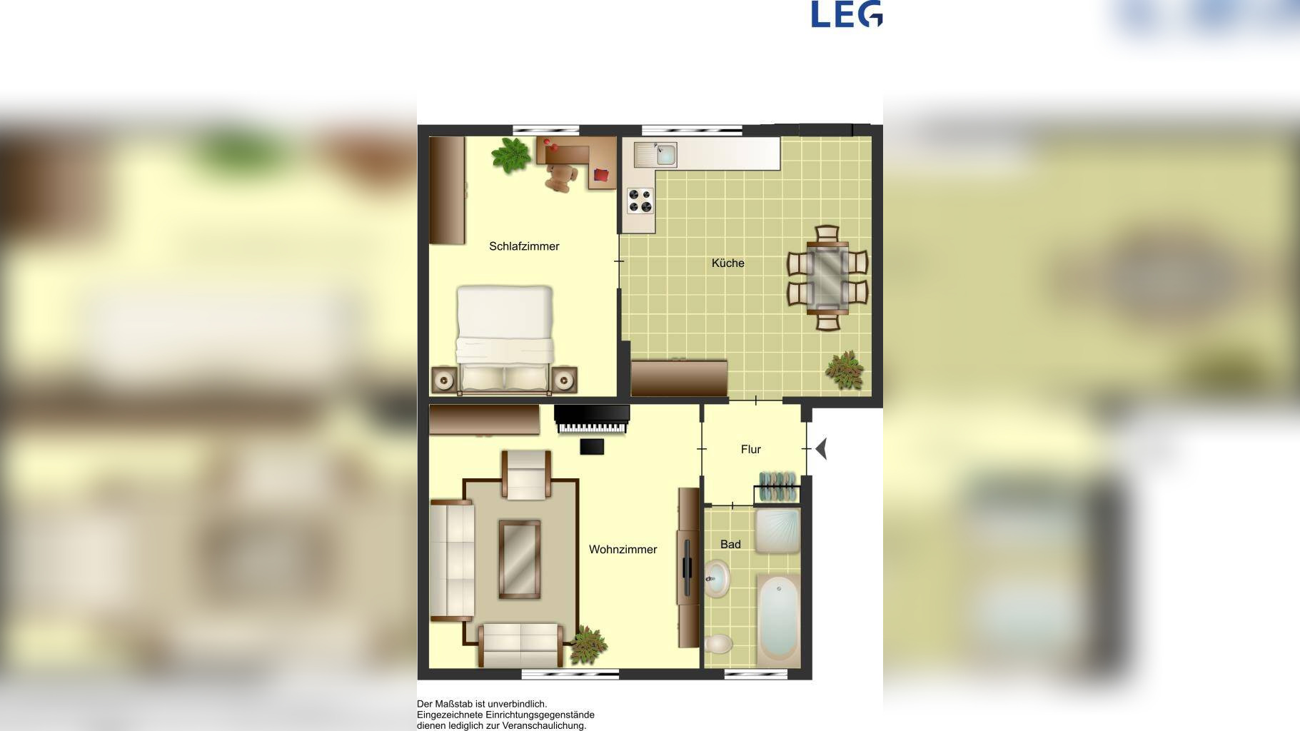 Gemütliche 2-Zimmer-Etagenwohnung in Bocholt 48 m², 1. Etage links – 46397 Bocholt – Vorschaubild 2