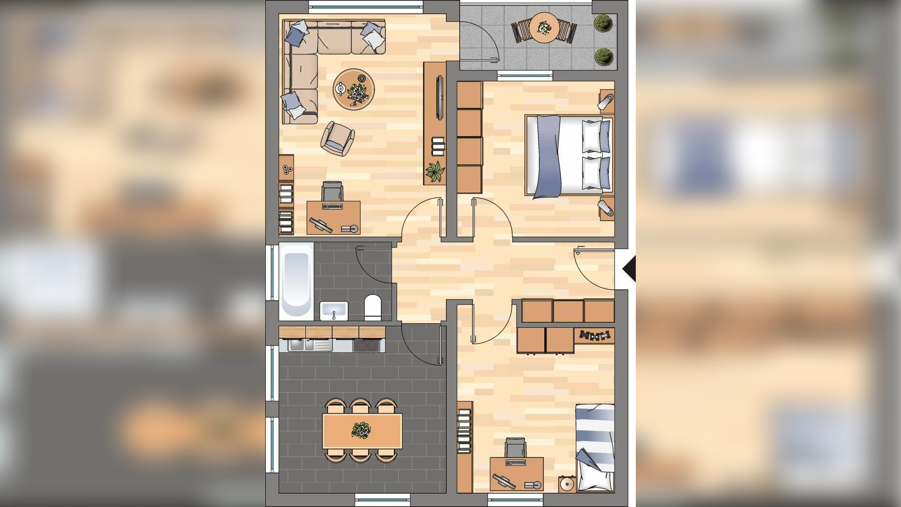 3-Zimmer-Wohnung mit Balkon in Oldenburg-Nadorst! – 26127 Oldenburg (Oldb) – Vorschaubild 2