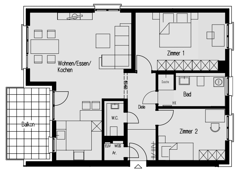 3 Zimmer mit Einbauküche, Tageslichbad, Gäste-WC, Keller und Lift – 65189 Wiesbaden – Vorschaubild 2