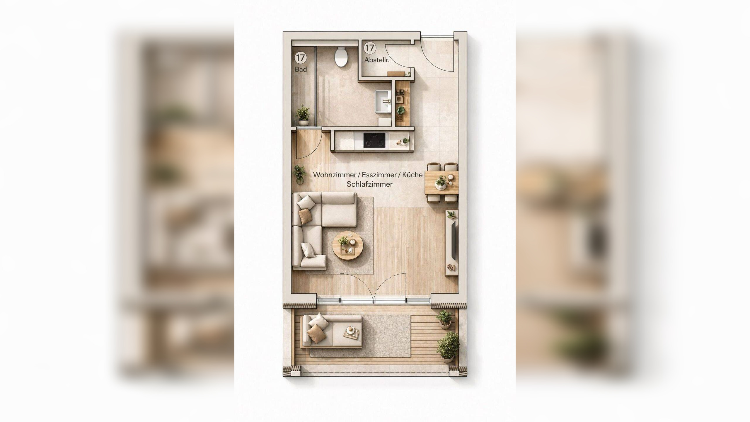 Eine Einzimmerwohnung mit zwölf Quadratmetern Loggia – 60327 Frankfurt am Main – Vorschaubild 8