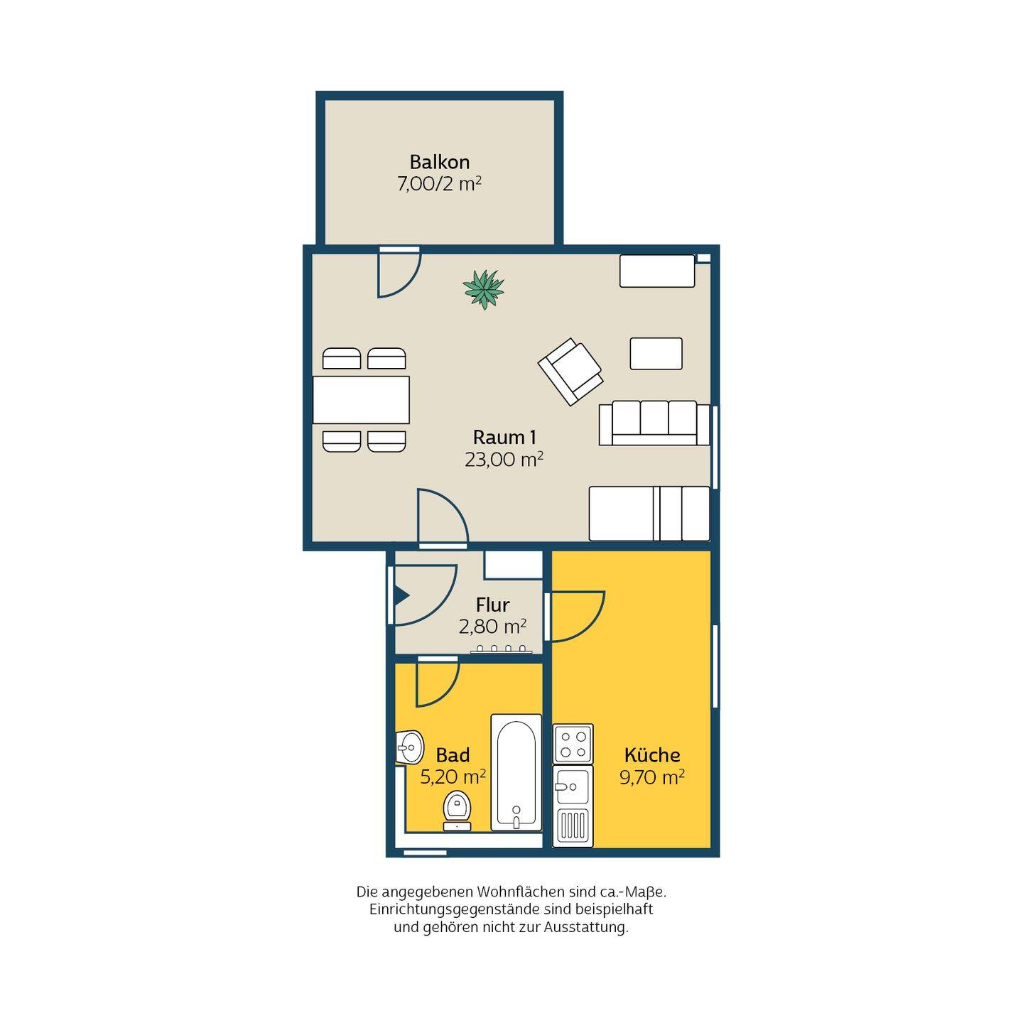 Ruhige 1-Raum-Wohnung mit Balkon und Einbauküche/ideal für 50plus – 4349 Leipzig – Vorschaubild 2