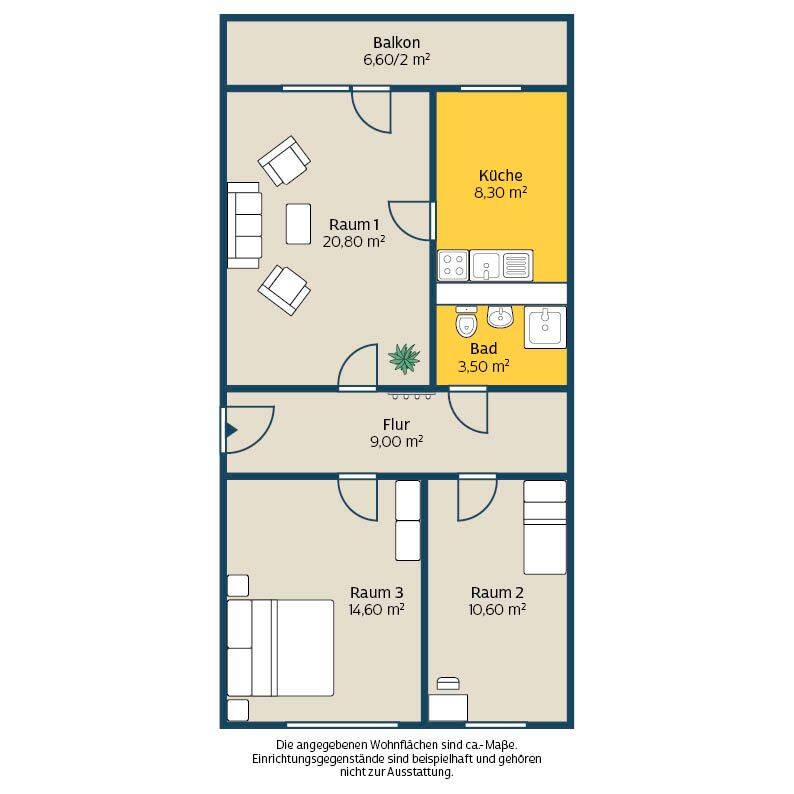 Erstbezug nach Ausbau/schön sanierte 3-Raum-Wohnung mit gr. Balkon – 4205 Leipzig – Vorschaubild 9