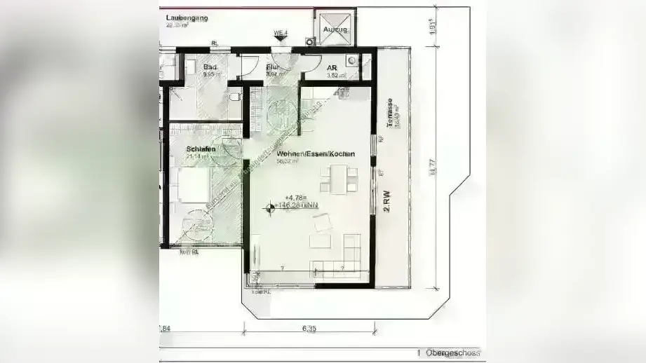 Trier-Zentrum-Viehmarkt / 2 Zimmer-Wohnung / Einbauküche / Fußbodenheizung / Balkon / Aufzug / Fitnessstudio – 54290 Trier – Vorschaubild 10