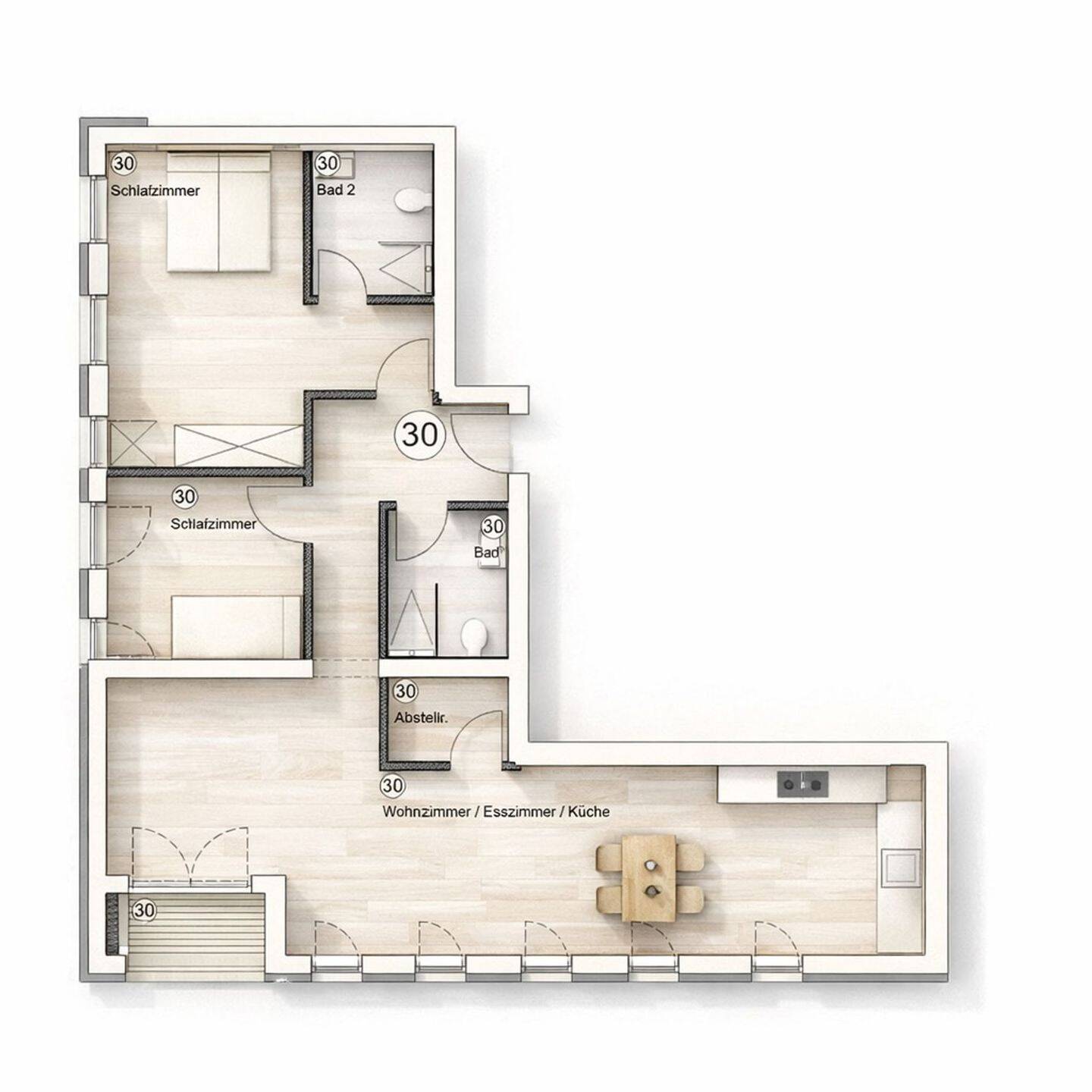 87 m² auf drei Zimmer: Erstbezug im 5. OG, Einbauküche inklusive, Gutleutviertel – 60327 Frankfurt am Main – Vorschaubild 11