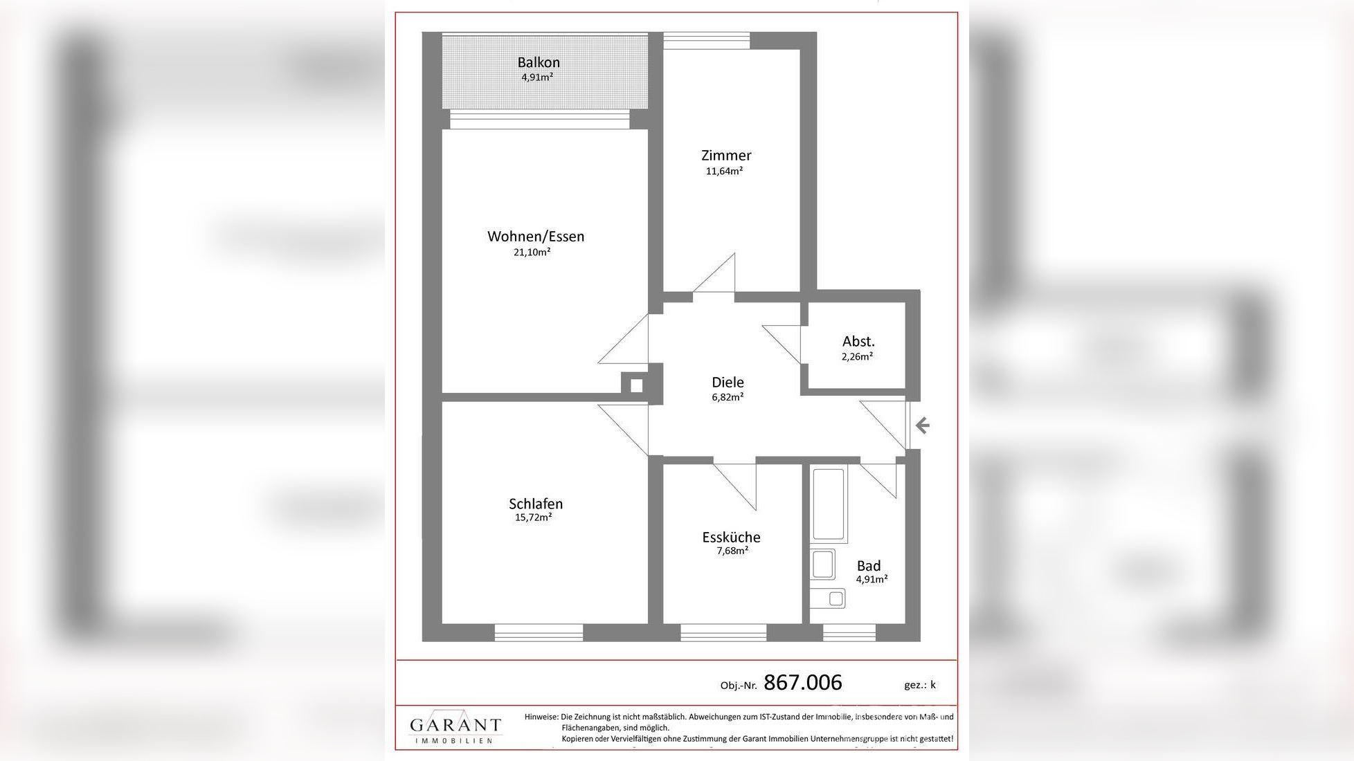 Attraktive 3 Zimmer-Wohnung mit Loggia, Aufzug & Stellplatz im Münchner Norden – 80935 München – Vorschaubild 10