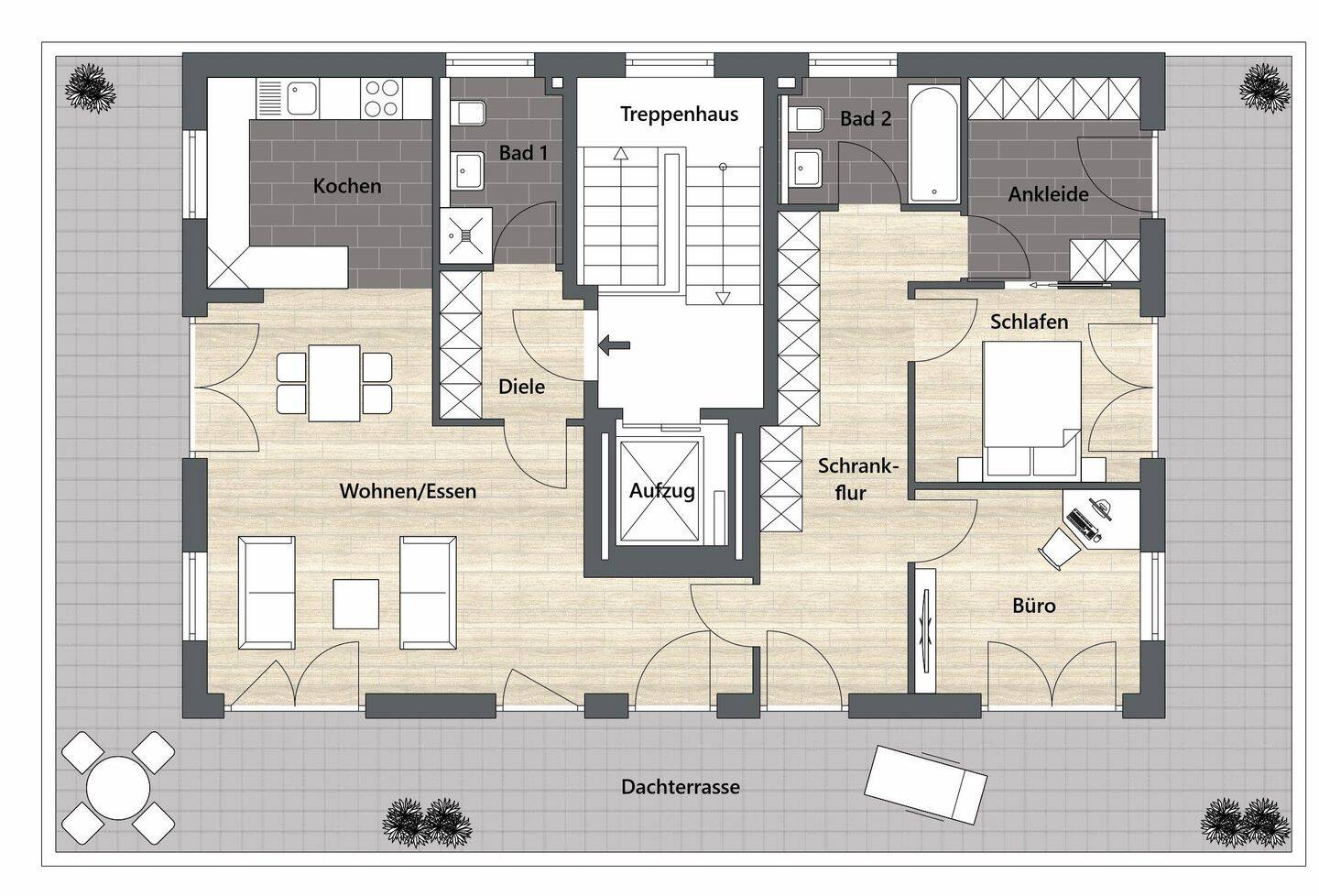 Penthousewohnung mit Dachterrasse und Aufzug in Ingolstadt-Haunwöhr – 85051 Ingolstadt – Vorschaubild 11