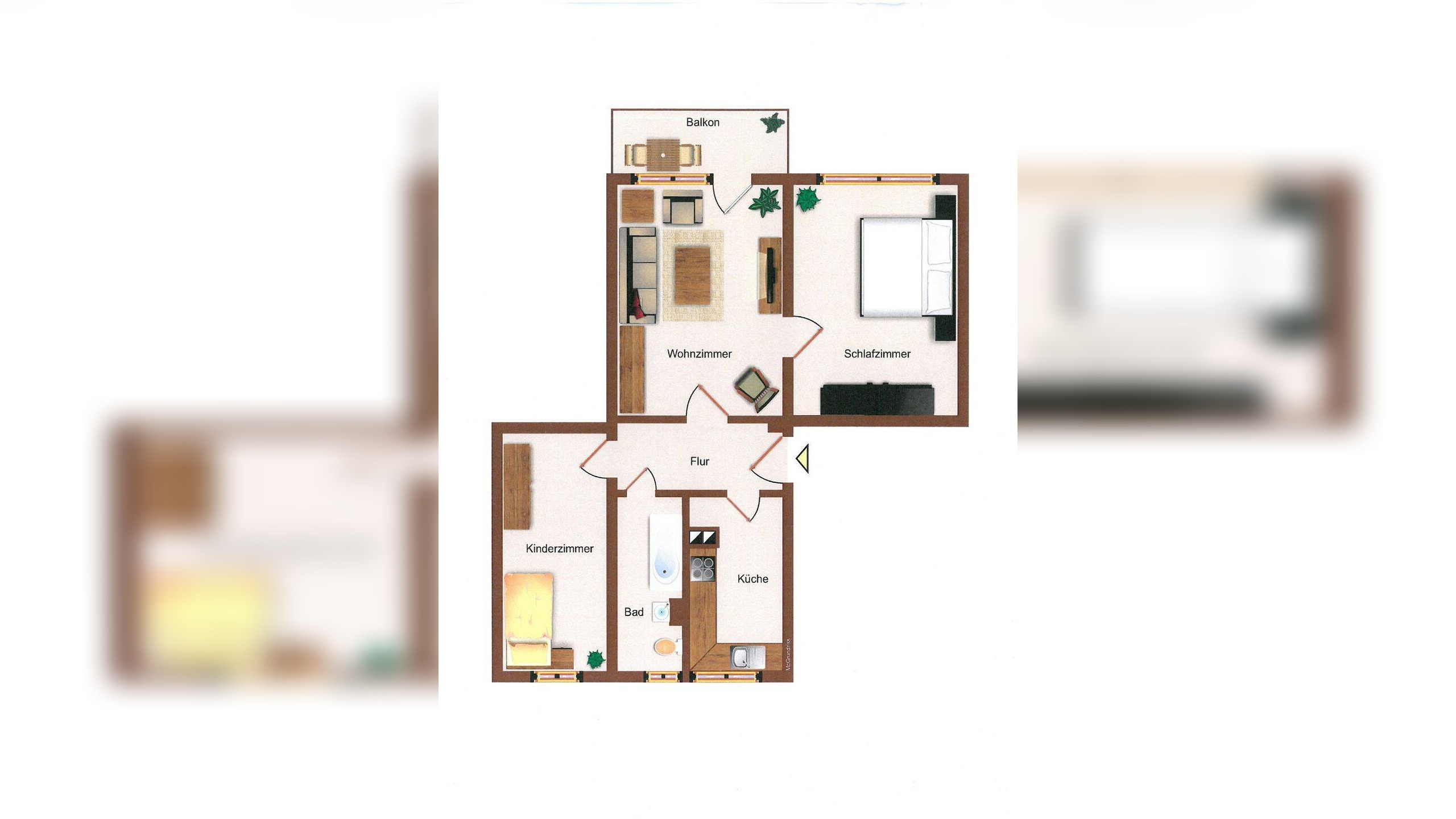 3-Zimmer-Wohnung bezugsfertig mit Balkon – 9130 Chemnitz – Vorschaubild 11
