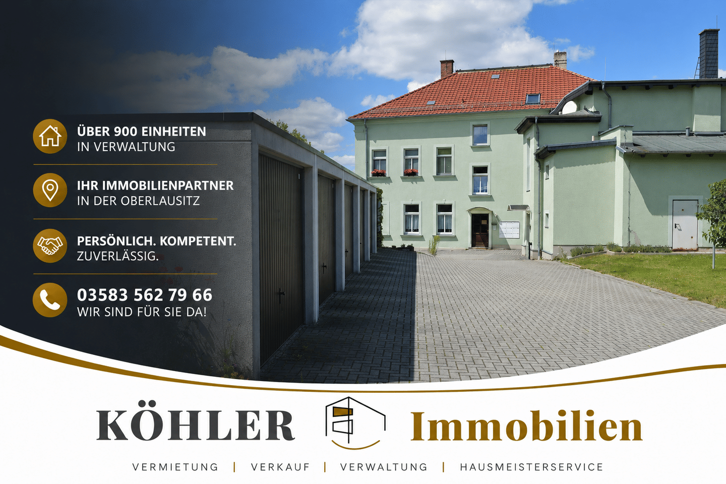 Helle, altersfreundliche 2-Raum-Wohnung im Erdgeschoss mit Garage und Garten, 2727 Ebersbach-Neugersdorf