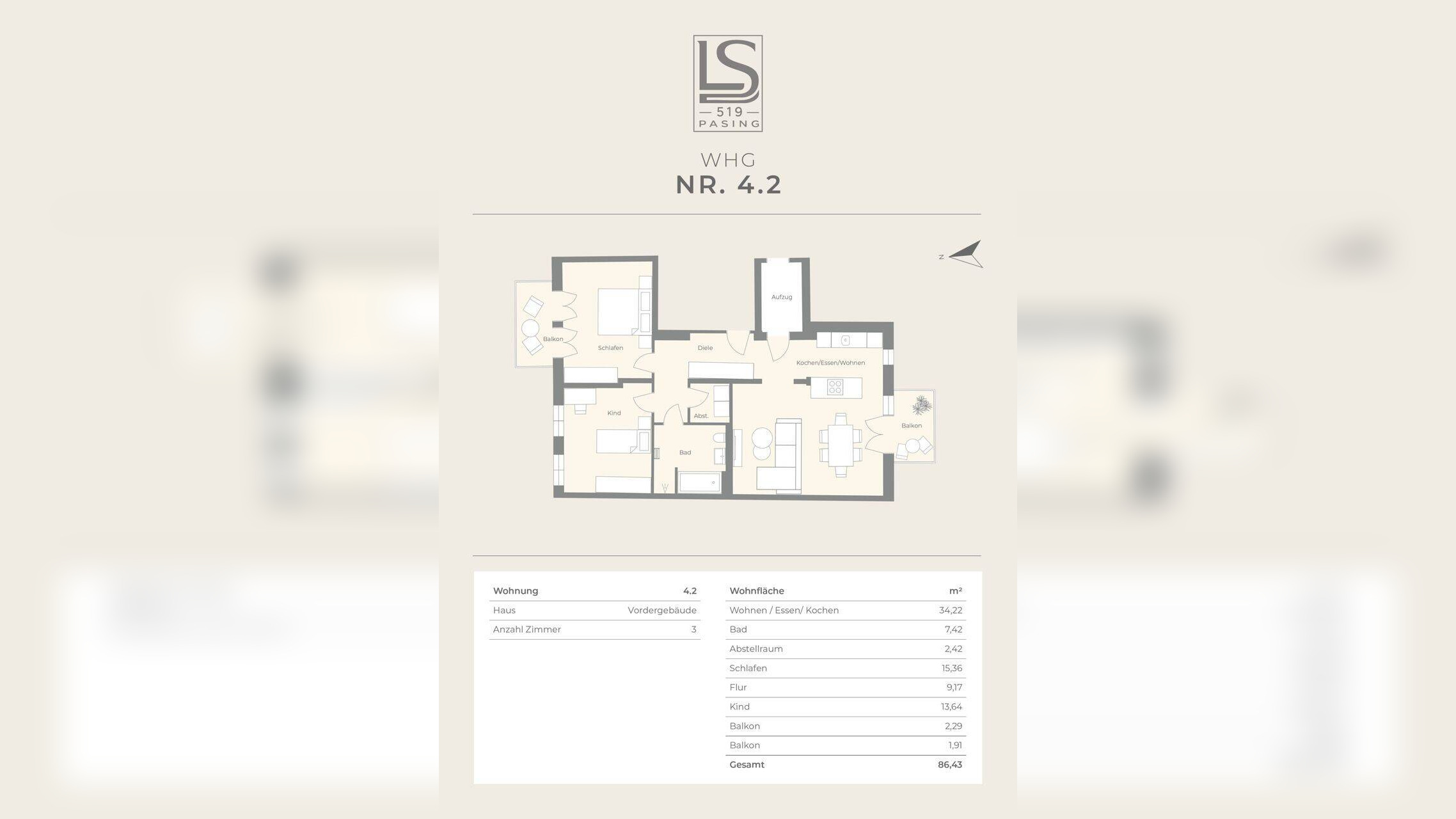 WE Nr. 4.2: Neubauwohnung: 3-Zimmer-Wohntraum über den Dächern Pasings * stilvoll & lichtdurchflutet * – 81241 München – Vorschaubild 5