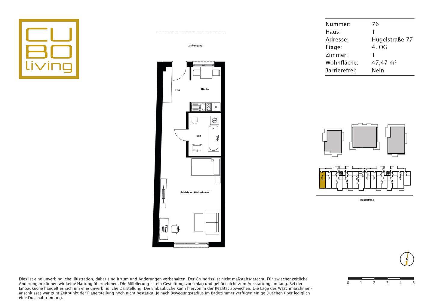 Ideal für Singles! Moderne 1-Zimmer Wohnung mit EBK – 64283 Darmstadt – Vorschaubild 7