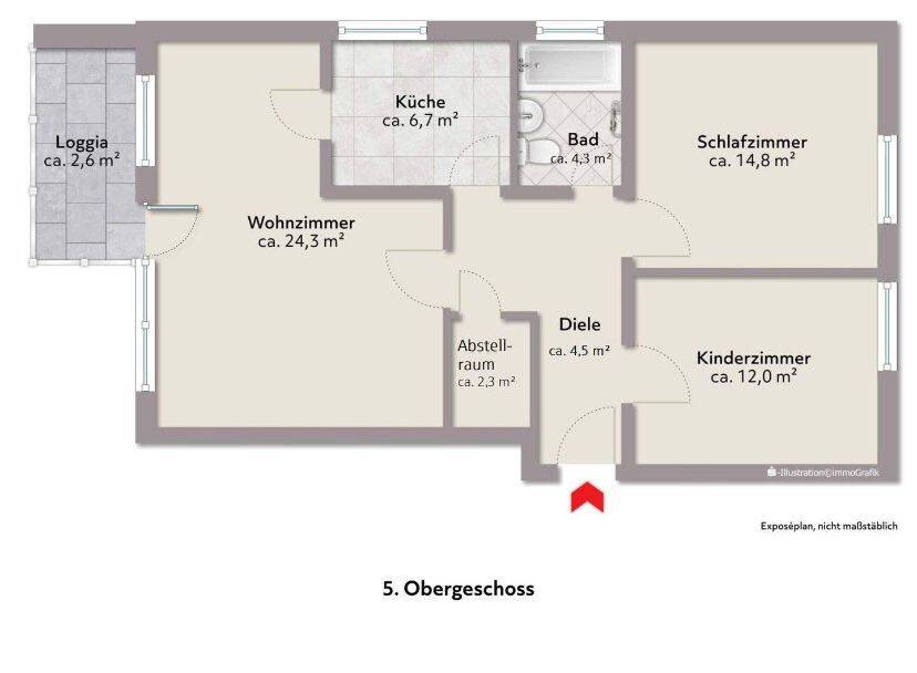 Frisch renovierte 3-Zimmer-Wohnung mit Balkon – 28259 Bremen – Vorschaubild 10