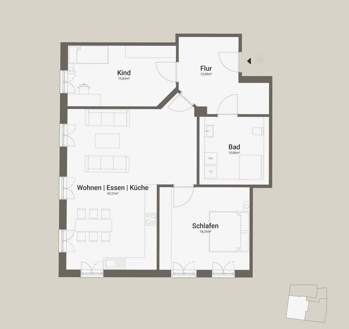 Zentraler geht’s nicht! Helle 3-Zi.-Neubauwohnung am Augsburger Stadtmarkt (bezugsfertig & prov.-frei) – 86150 Augsburg – Vorschaubild 2