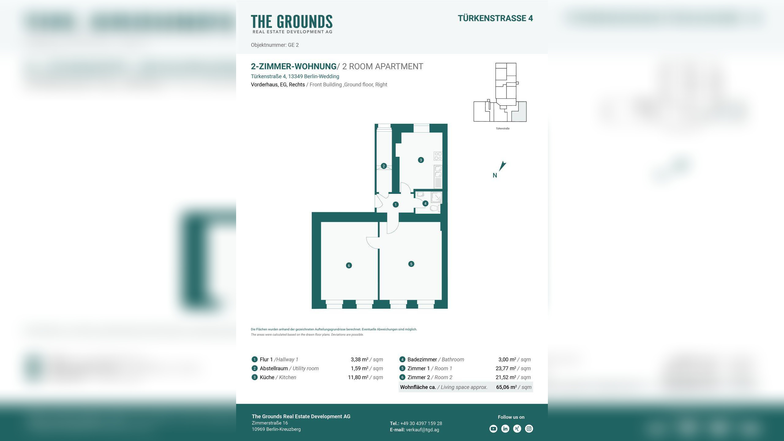 Großzügige 2-Zimmer-Eigentumswohnung, im EG eines charmanten Altbaus. – 13349 Berlin – Vorschaubild 10