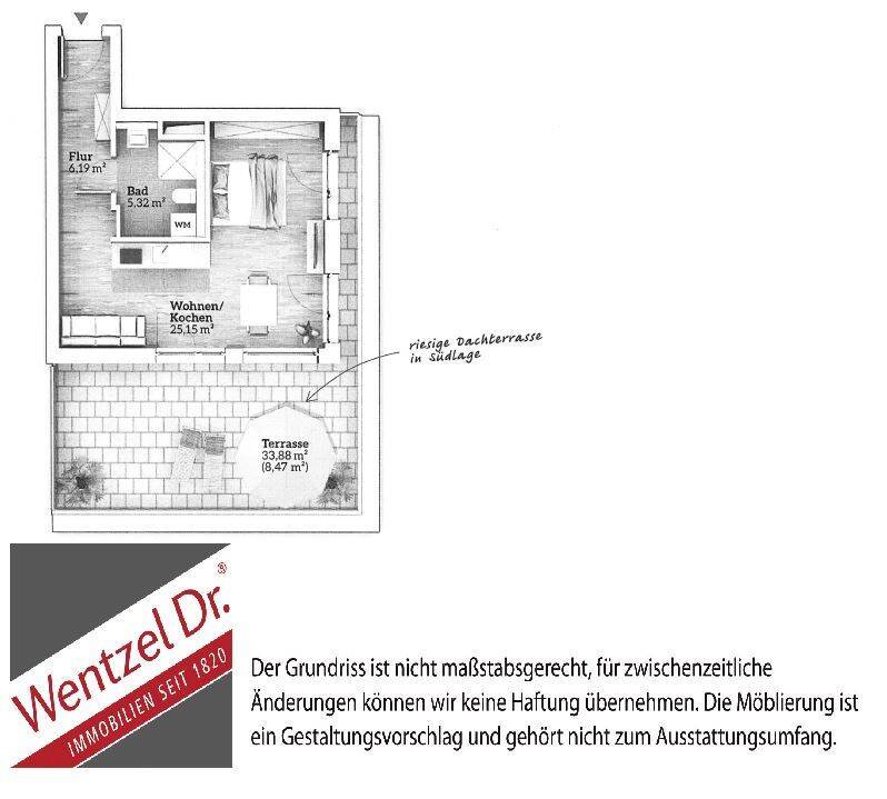 Single-Apartment mit Dachterrasse zur Miete in der Bremer Neustadt – Wentzel Dr. – 28201 Bremen – Vorschaubild 8