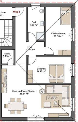 Moderne 3-Zimmer-Wohnung in Heiligenstein, Römerberg, 67354 Römerberg