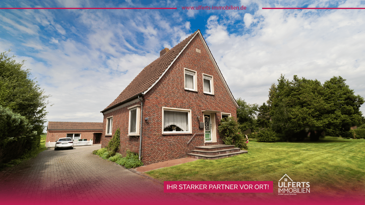 Gepflegtes Einfamilienhaus mit Nebengebäuden und großem Garten in Moormerland-Hatshausen, 26802 Moormerland