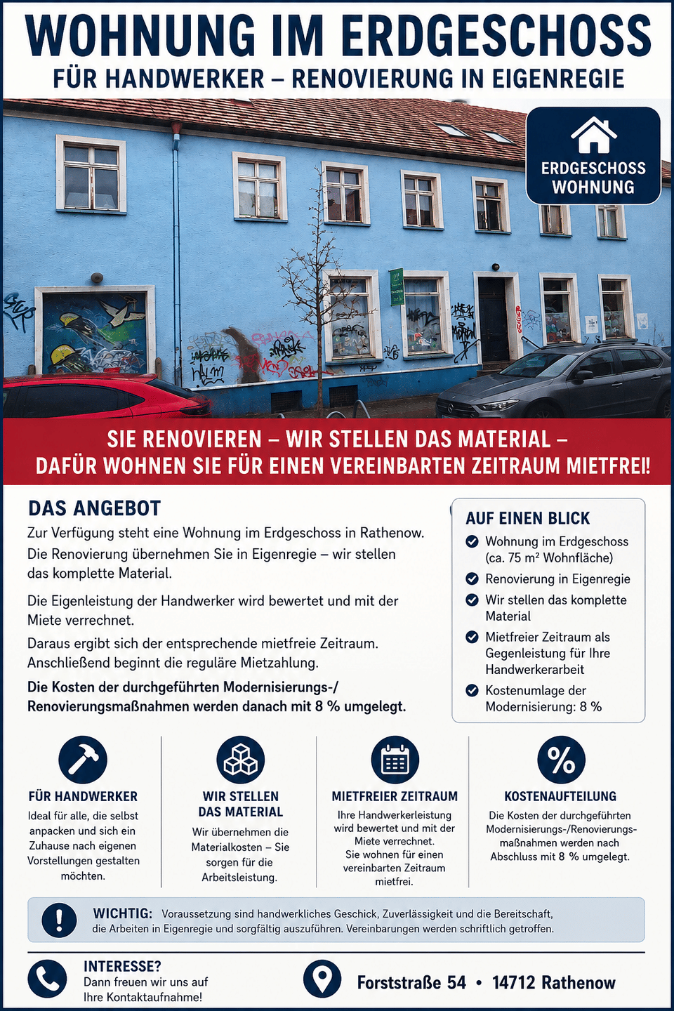 Handwerkerwohnung oder Studentenhaus zum selbst Eigenausbau, 14712 Rathenow