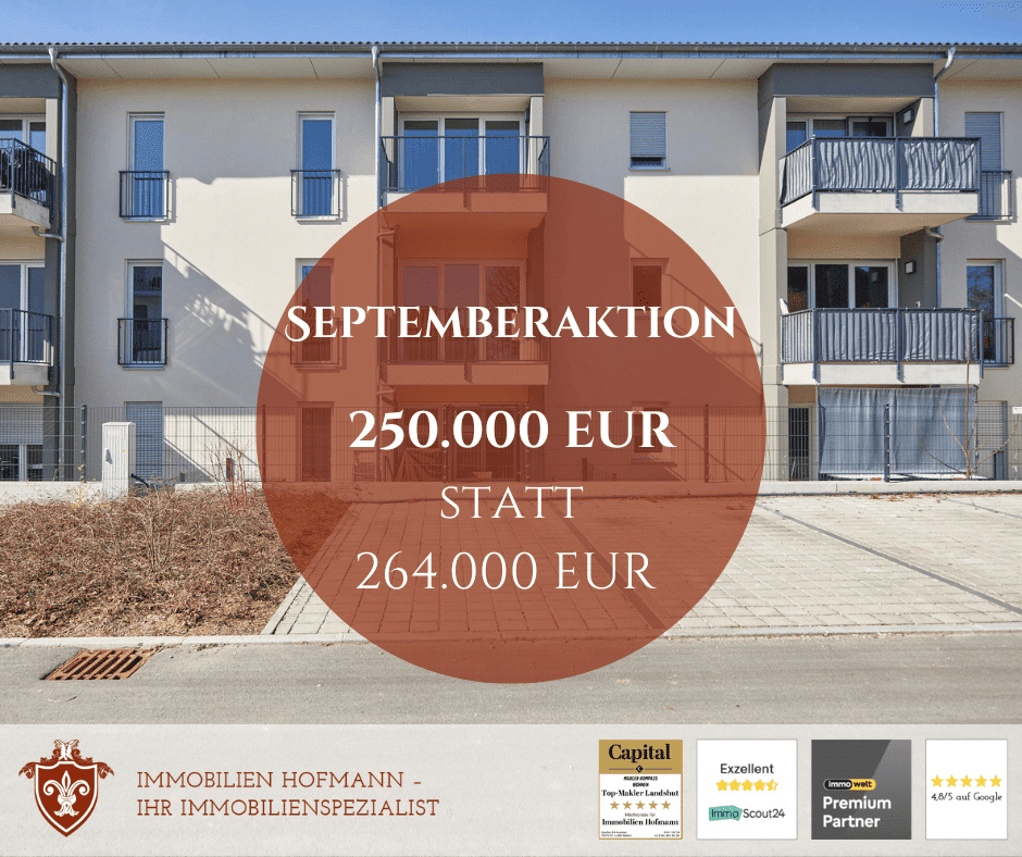 SEPTEMBERAKTION I 250.000 EUR statt 264.000 EUR für eine wunderschöne Garten Erdgeschosswohnung!, 84140 Gangkofen
