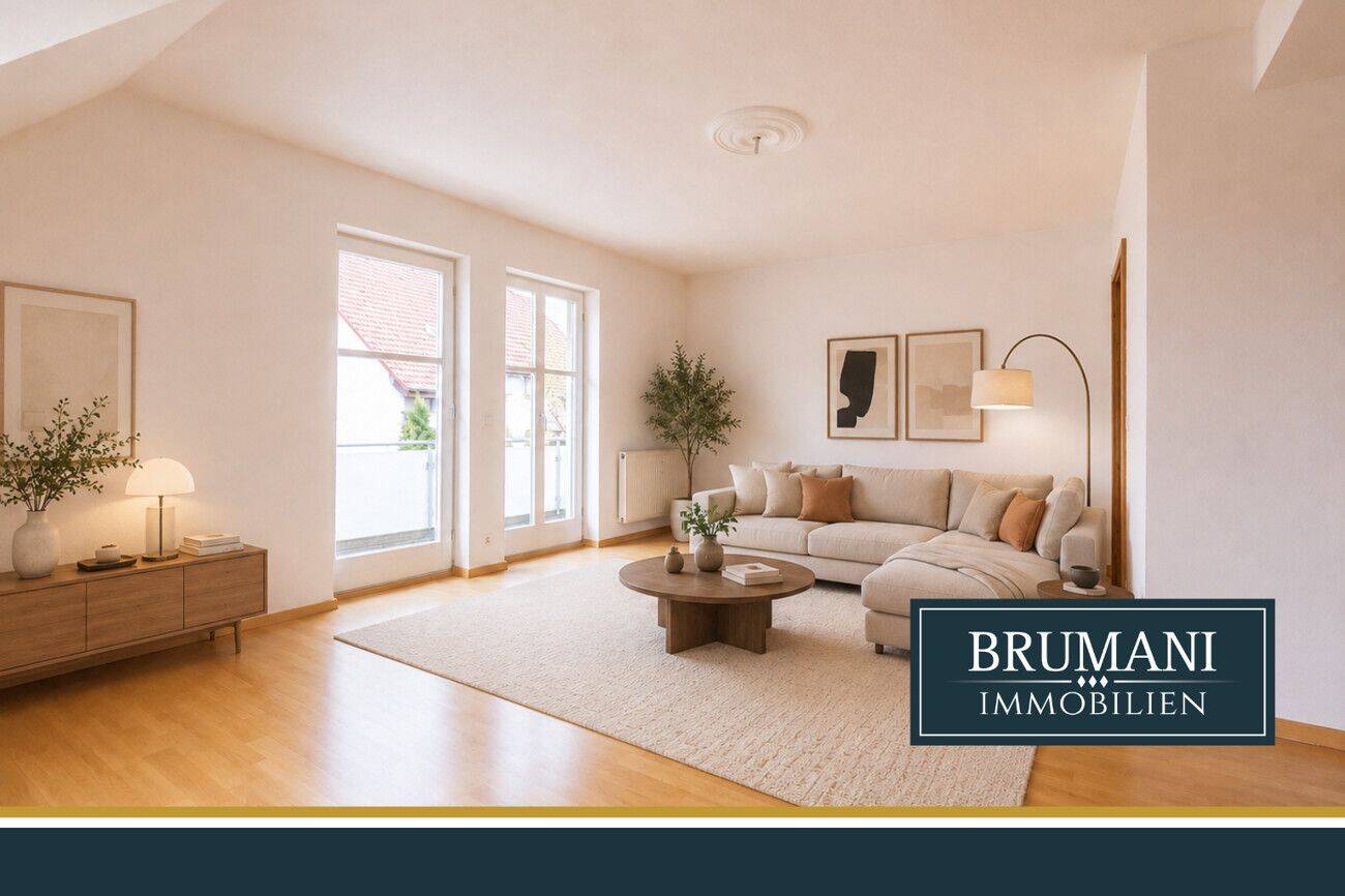 BRUMANI | Helle & große 2 Zimmer Maisonette-Wohnung mit Nord-Balkon und Stellplatz in Schallstadt, 79227 Schallstadt
