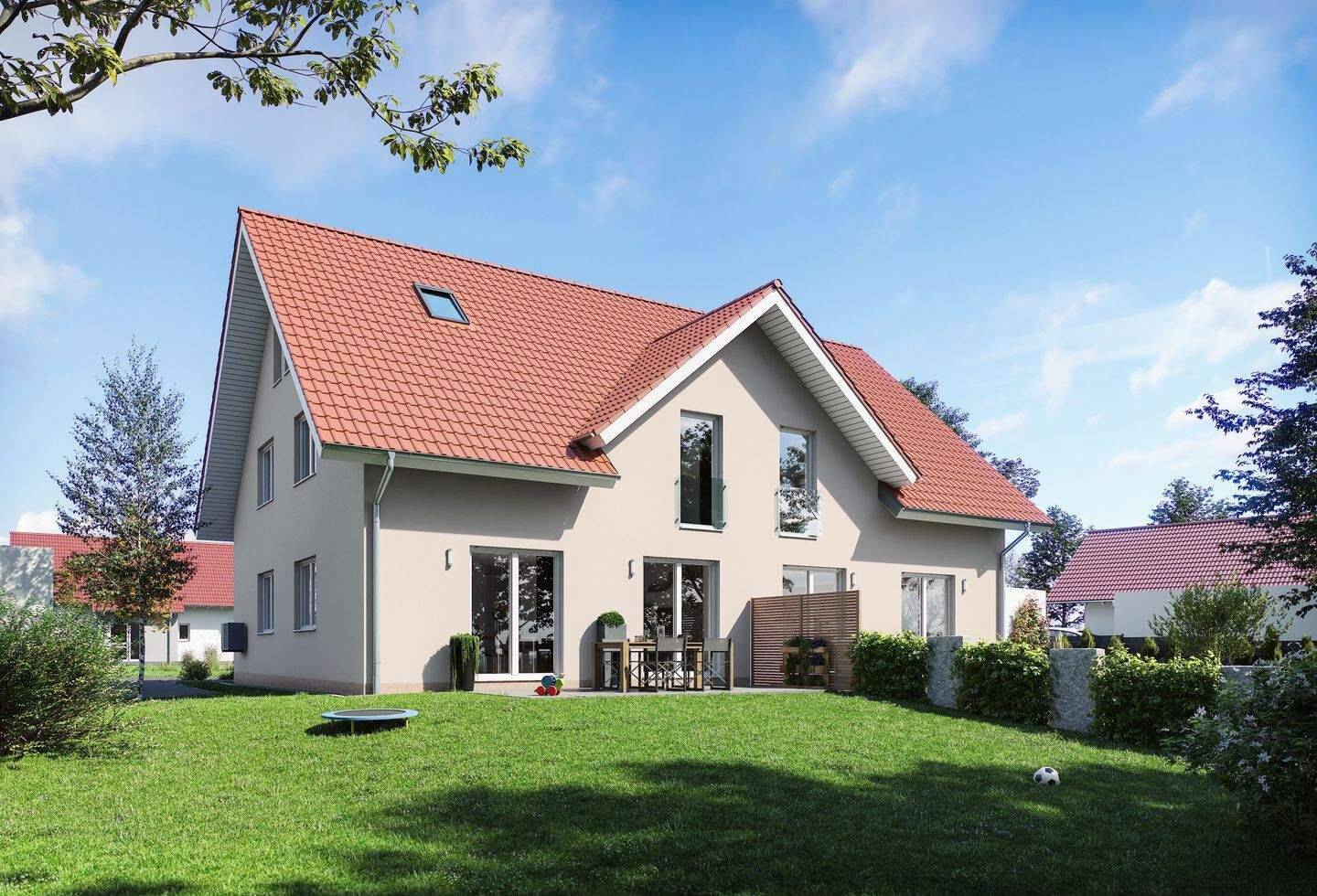 EG bereits gebaut! Zügiger Baufortschritt! NEUBAU mit bereits genehmigter KFW-55-Förderung! 6 Zimmer! Schöner Garten, unverbaubare Lage mit Blick!, 86946 Vilgertshofen